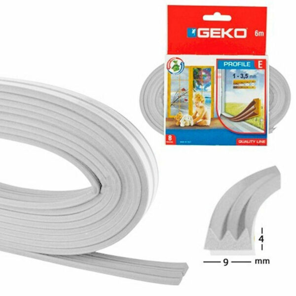 Αεροστόπ Λάστιχο Geko τύπου "E" σε Λευκό Χρώμα 1-3.5mm/6m (35290)