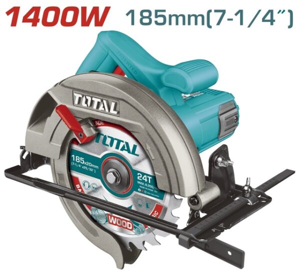 TOTAL Επαγγ. Δισκοπρίονο Ξύλου 1.400W - 185mm (TS11418526)