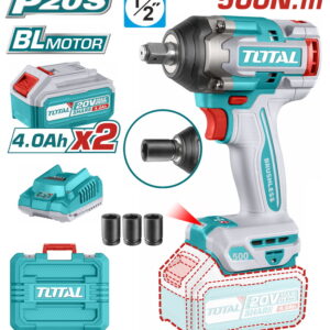 Total Επαγγελματικό Brushless Μπουλονόκλειδο Μπαταρίας 20V 2x4Ah TIWLI2050