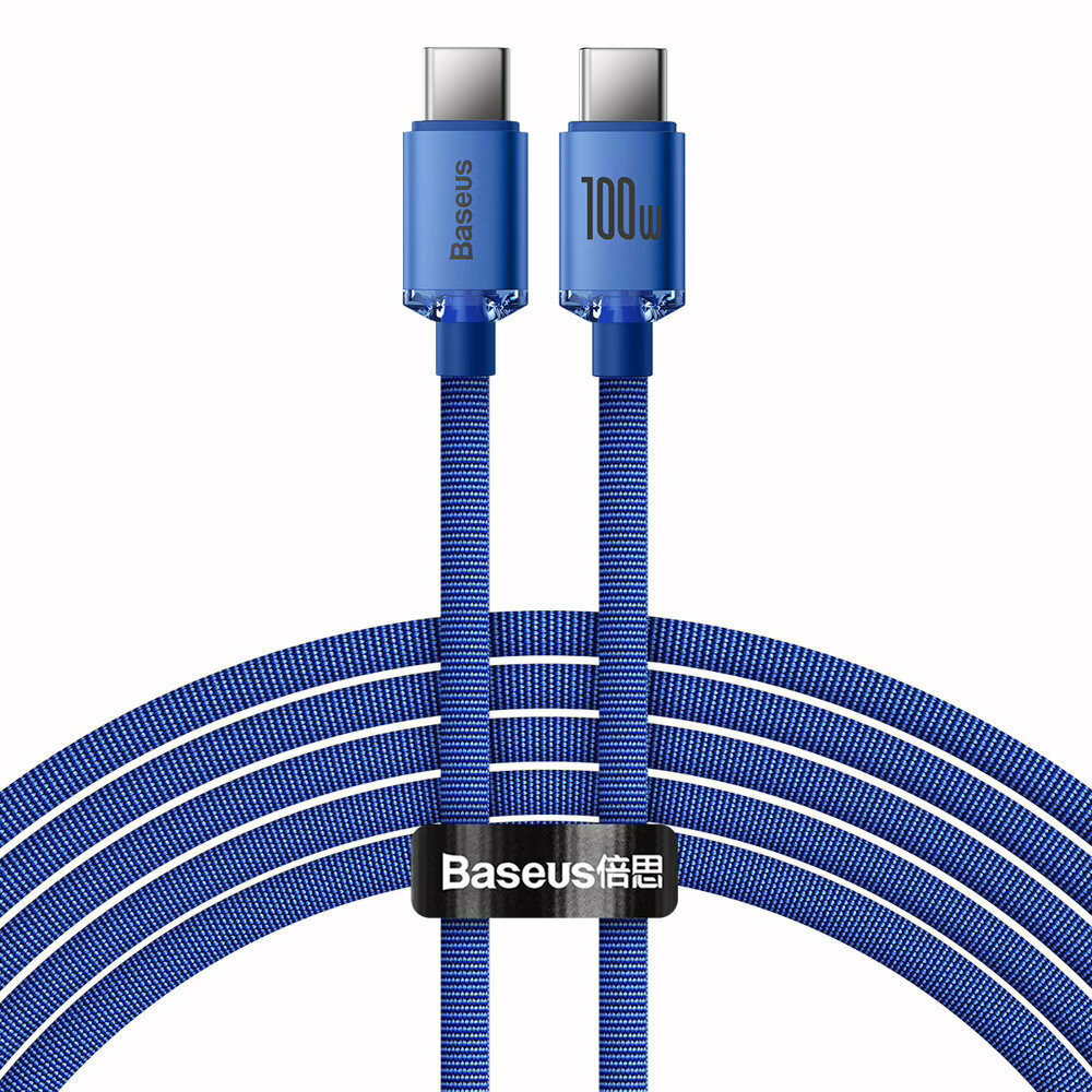 Baseus Crystal Shine Braided USB 2.0 Cable USB-C male - USB-C 100W PD Μπλε 2m CAJY000703
