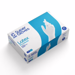GMT Super Gloves Γάντια Λάτεξ Με Πούδρα σε Λευκό Χρώμα 100τμχ