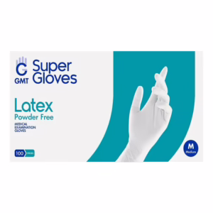 GMT Super Gloves Γάντια Λάτεξ Χωρίς Πούδρα σε Λευκό Χρώμα 100τμχ