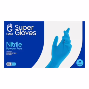 GMT Super Gloves Γάντια Νιτριλίου Χωρίς Πούδρα σε Μπλε Χρώμα 100τμχ