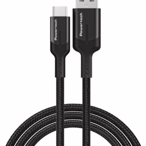 Powertech Braided USB 3.2 Cable USB-C male - USB-A 60W PD Μαύρο 1m PTR-0134