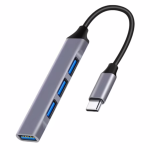 Powertech Hub 4 Θυρών USB 3.2 με σύνδεση USB-C Γκρι PT-1113